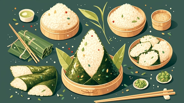 Gezinnen komen bijeen om sticky rice zongzi-collectie te maken