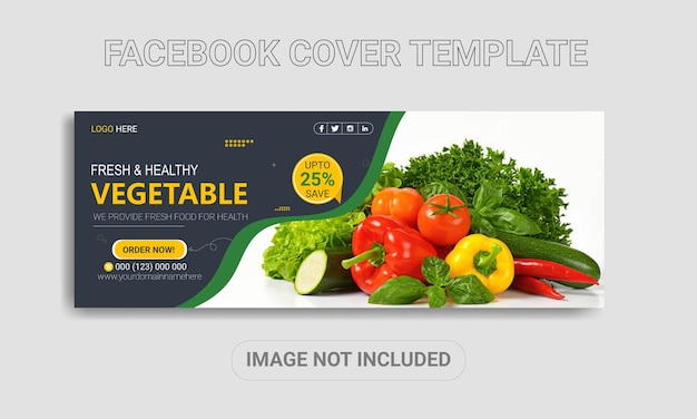 Gezond groente creatief en modern facebook-omslagsjabloonontwerp