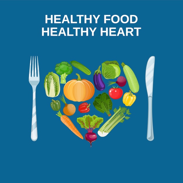 Gezond hart met gezond voedselconcept