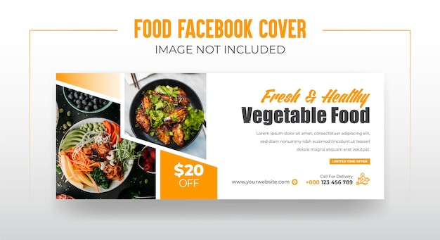 Vector gezond natuurlijk plantaardig voedselmenu facebook-omslag of chinese sociale media facebook-omslagbanner.