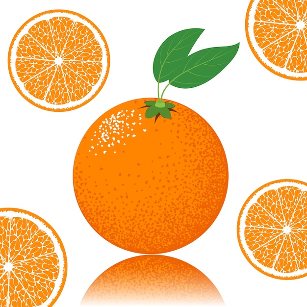 Vector gezond ontbijt concept oranje fruit achtergrond