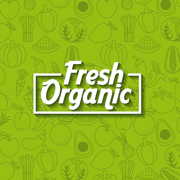 Gezond organisch vegetarisch voedsel verwant pictogrammenbeeld