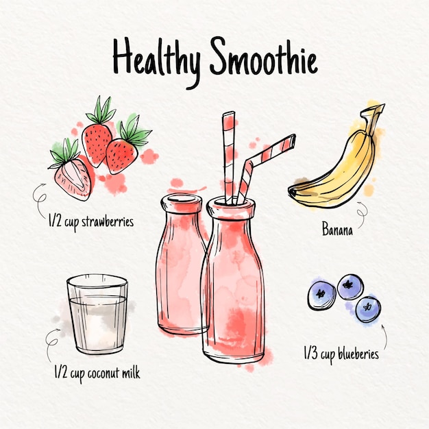 Vector gezond smoothie recept