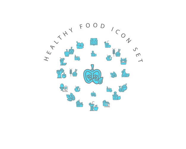 Gezond voedsel pictogram decorontwerp