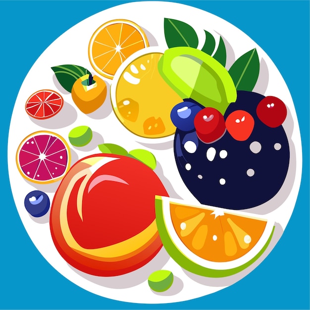 Vector gezonde fruitsticker set illustratie