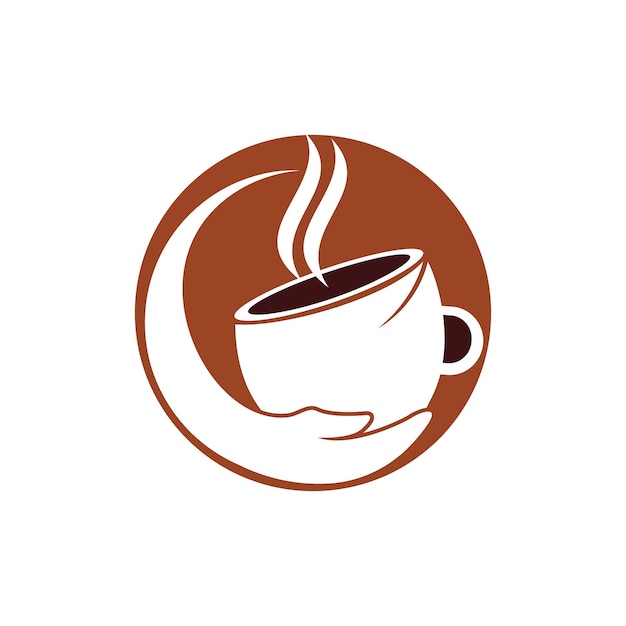 Gezonde koffie en thee zorg vector logo ontwerpsjabloon