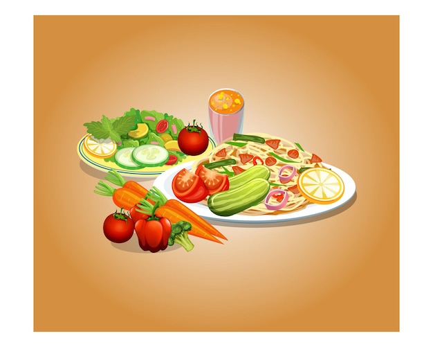 Gezonde voeding en traditionele restaurants koken menu vector illustratie