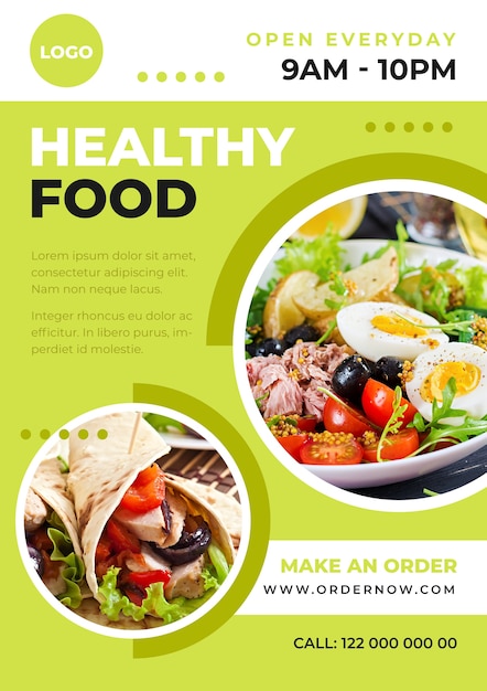 Gezonde voeding poster sjabloon