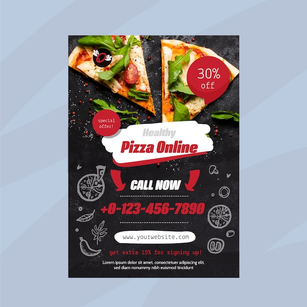 Gezonde voeding restaurant flyer sjabloon