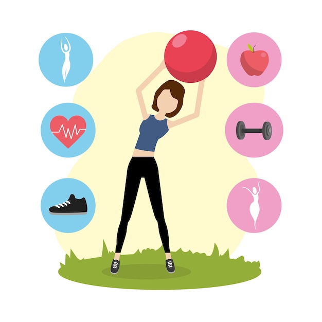 Vector gezondheid fitness cartoon