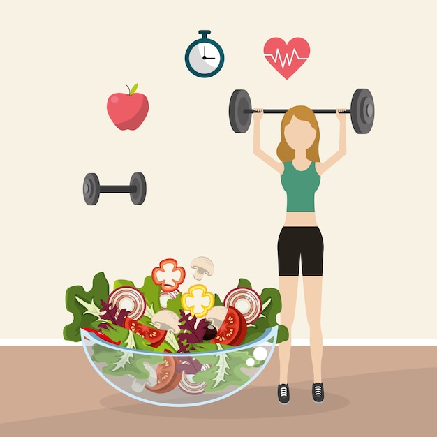 Vector gezondheid fitness cartoon