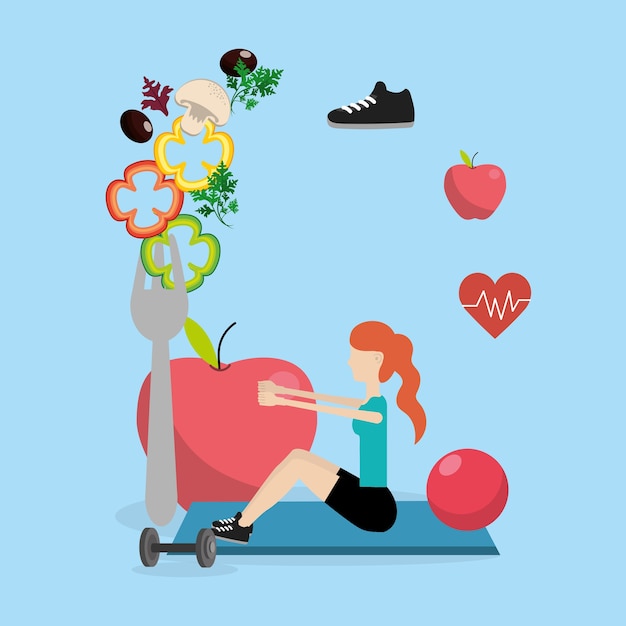 Gezondheid fitness cartoon