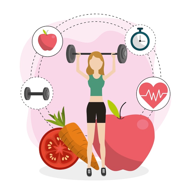 Vector gezondheid fitness cartoon