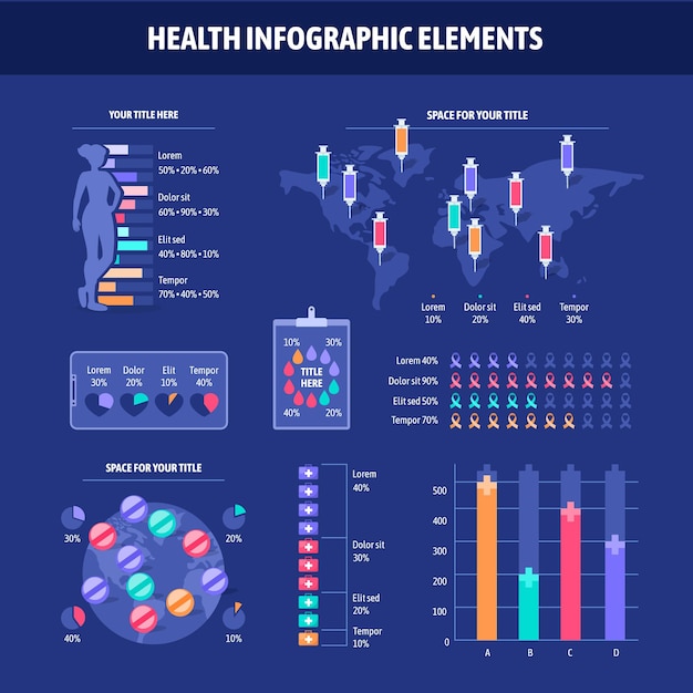 Gezondheid infographic elementen tijdlijnen en mijlpalen