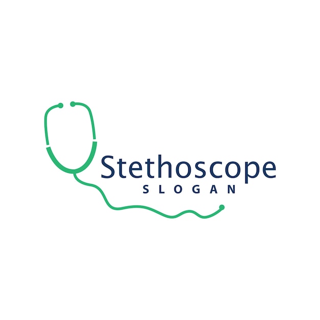 Gezondheid Logo Arts Stethoscoop Vector Gezondheidszorg Lijn Ontwerp Pictogram Silhouet Illustratie