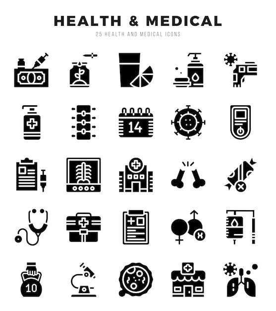 Gezondheid Medische iconen set Vector illustratie
