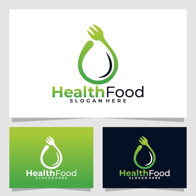 Gezondheid voedsel logo vector ontwerpsjabloon