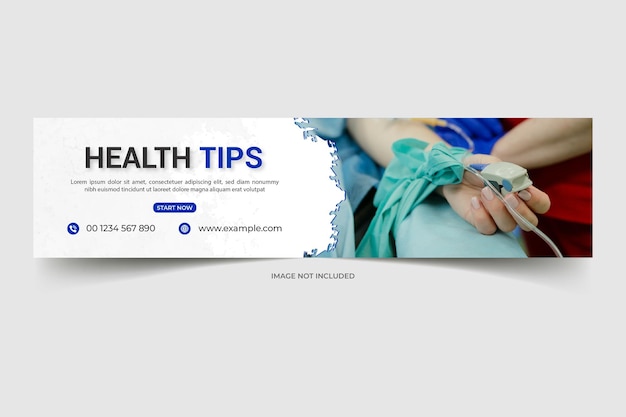 Vector gezondheidstips voor sociale media linkedin banner of webbannerontwerp