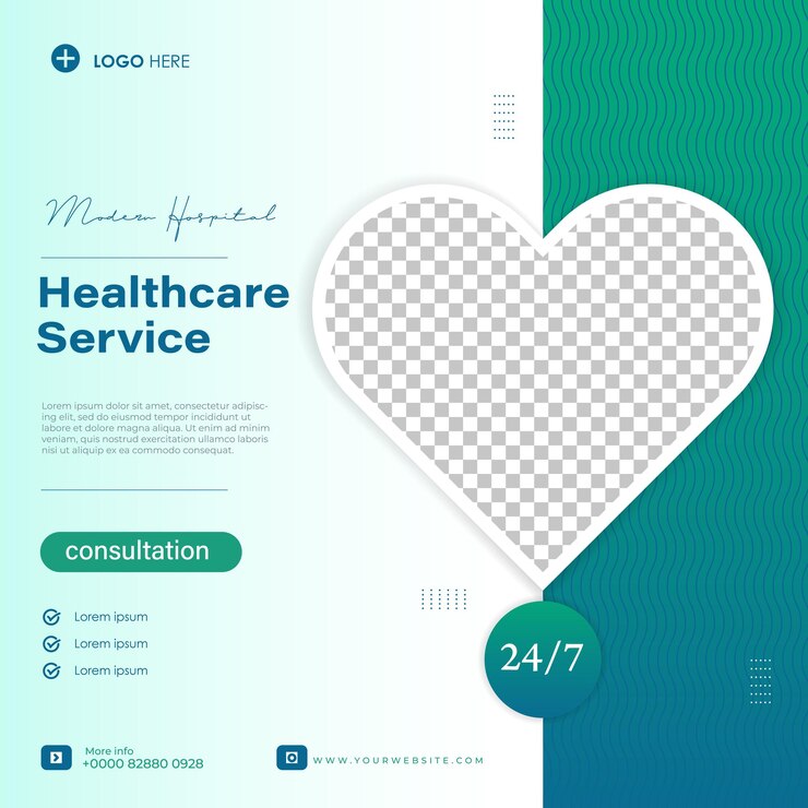 Vector gezondheidszorg dienst sociale media post vectorillustratie