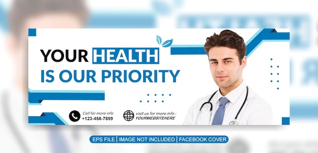 gezondheidszorg facebook omslag banner sjabloonontwerp