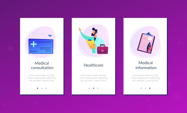 Gezondheidszorg smartcard app interface sjabloon.