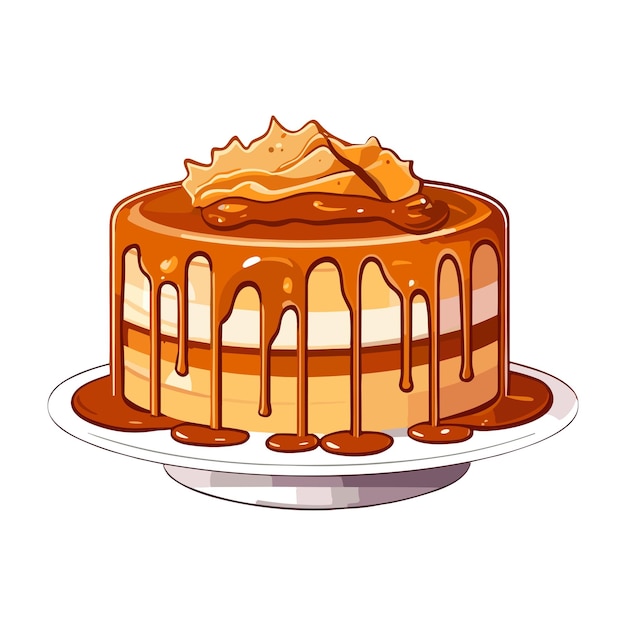 Gezouten karamel taart clip art illustratie
