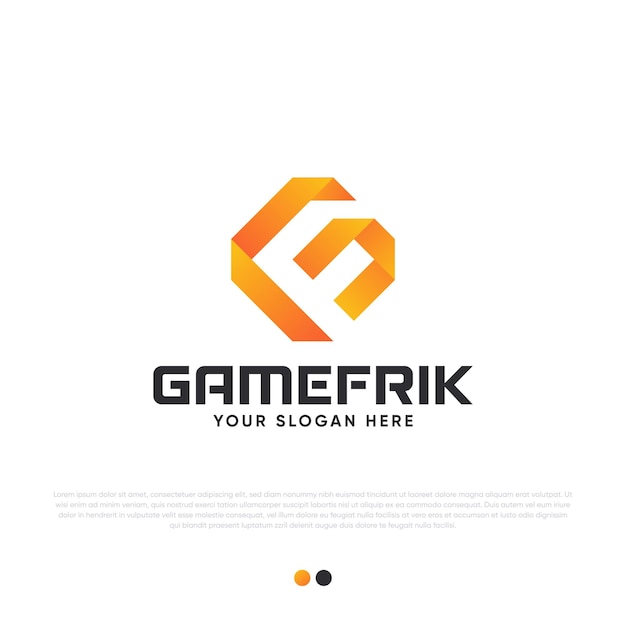 GF eerste logo ontwerp premium vector