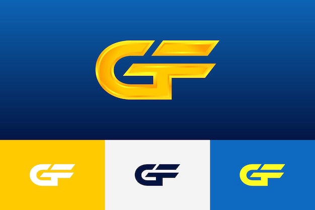 GF Initial Modern Logo Gradient Template voor zakelijke identiteit