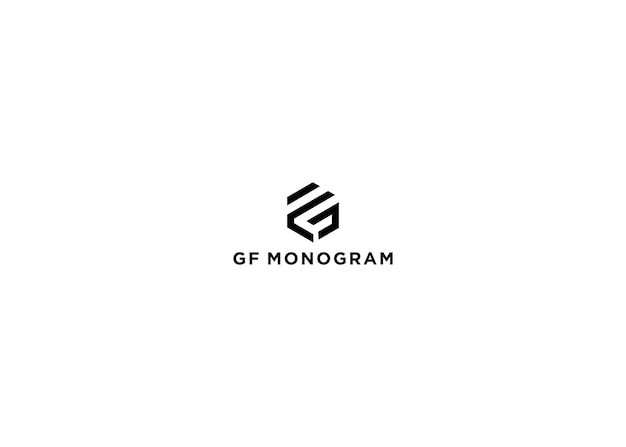 векторная иллюстрация дизайна логотипа gf монограммы