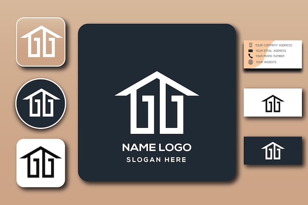 GG combination home logo template