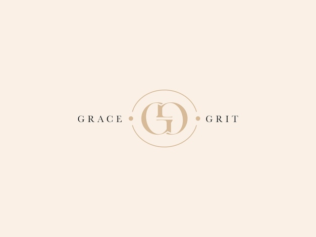 GG Graceful Grit Lady Preneur 로고 템플릿