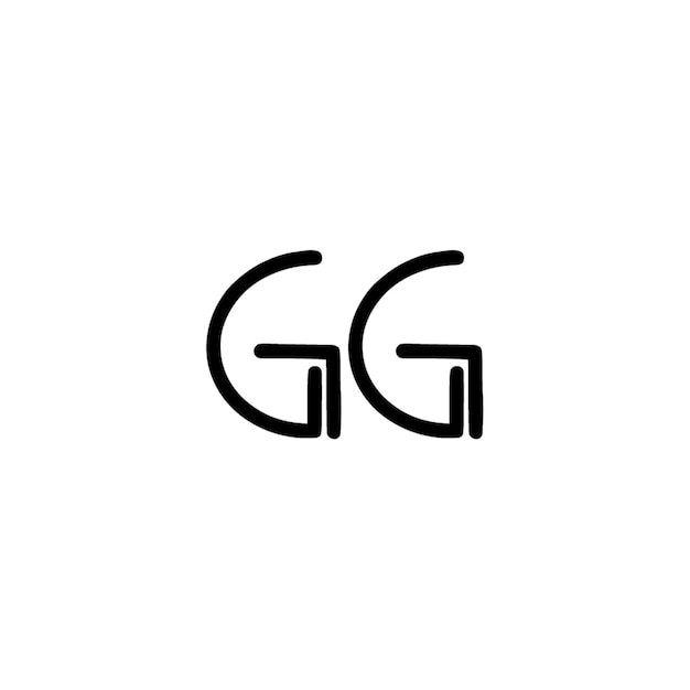 GGモノグラムロゴデザイン文字テキスト名シンボルモノクロロゴタイプアルファベット文字シンプルロゴ