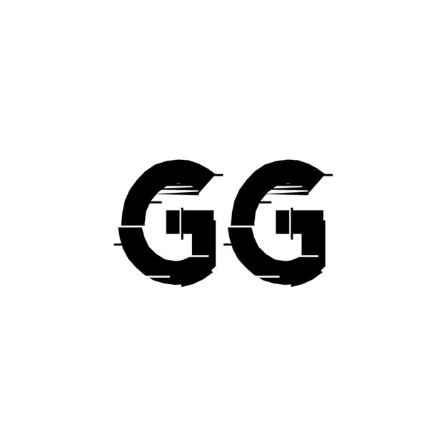 GGモノグラムロゴデザイン文字テキスト名シンボルモノクロロゴタイプアルファベット文字シンプルロゴ