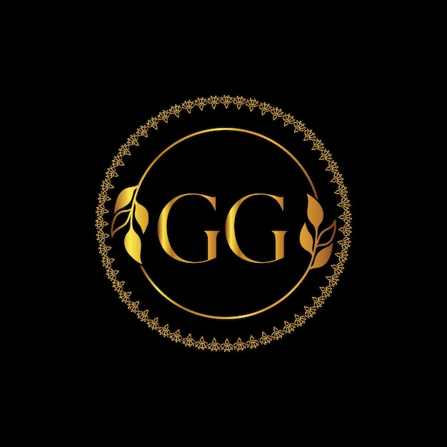 GG Monogram logo voor feest, sieraden bruiloft, wenskaart, uitnodiging Vector sjabloon