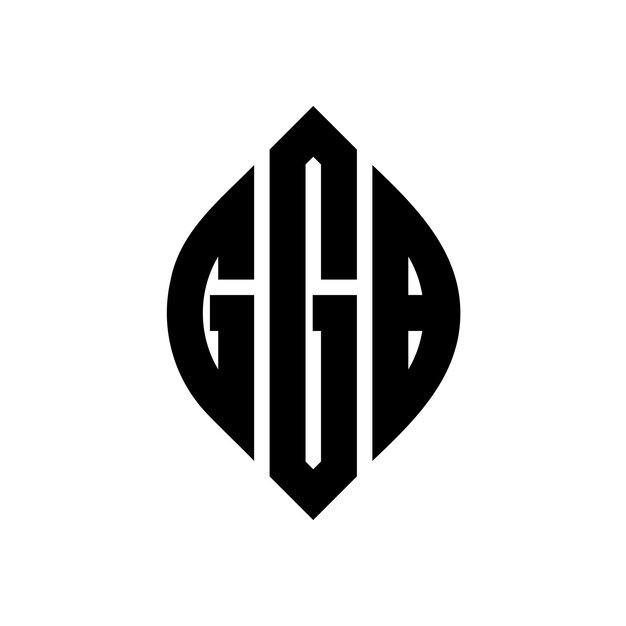 GGB circle letter logo design with circle and ellipse shape GGB ellipse letters with typographic style The three initials form a circle logo GGB Circle Emblem Abstract Monogram Letter Mark Vector