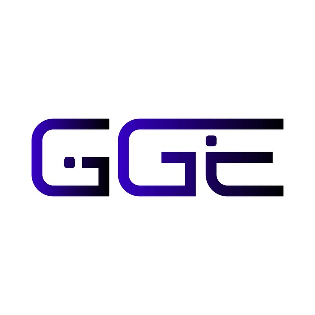 GGE initialen monogram gradiënt modern minimalistisch lettermerk bedrijfsidentiteit vector logo ontwerp