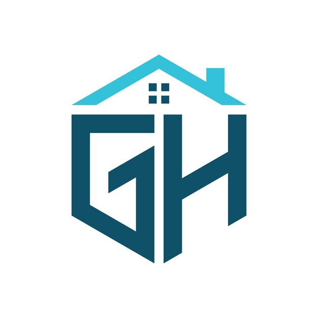 Vector gh house logo design template letter gh logo for real estate construction or any house related business