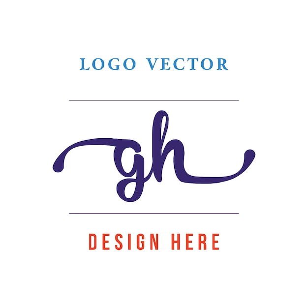 Vector gh lettering logo is simple easy to understand and authoritative