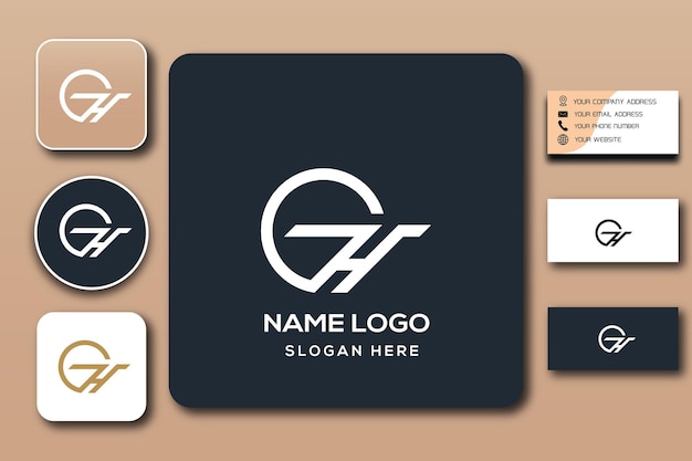 gh monogram logo template