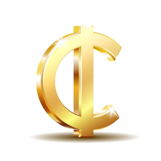 Vector ghana cedi currency symbol gold money sign vector illustration