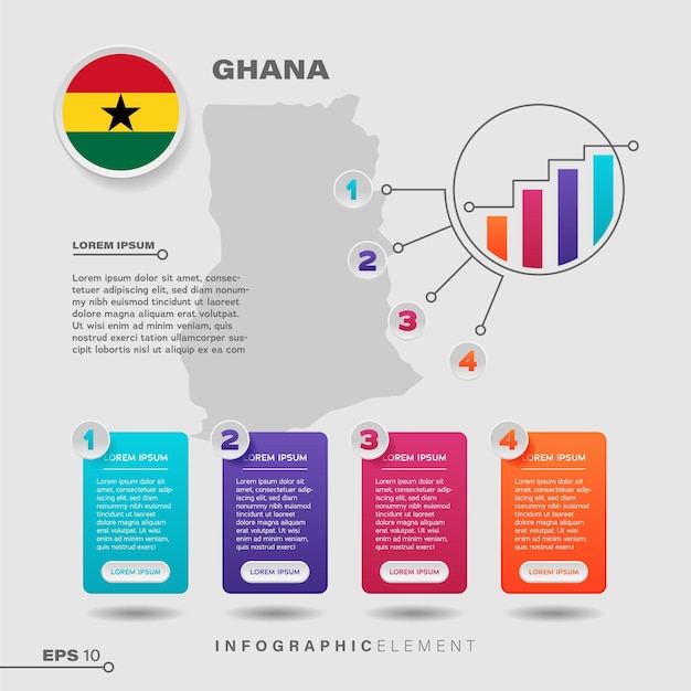 Vector ghana chart infographic element