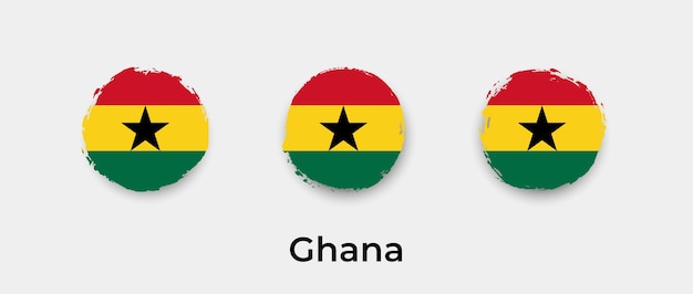 Ghana flag grunge bubbles icon vector illustration