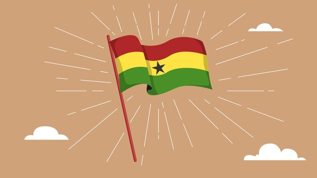 Vector ghana flag hand drawn vector illustration