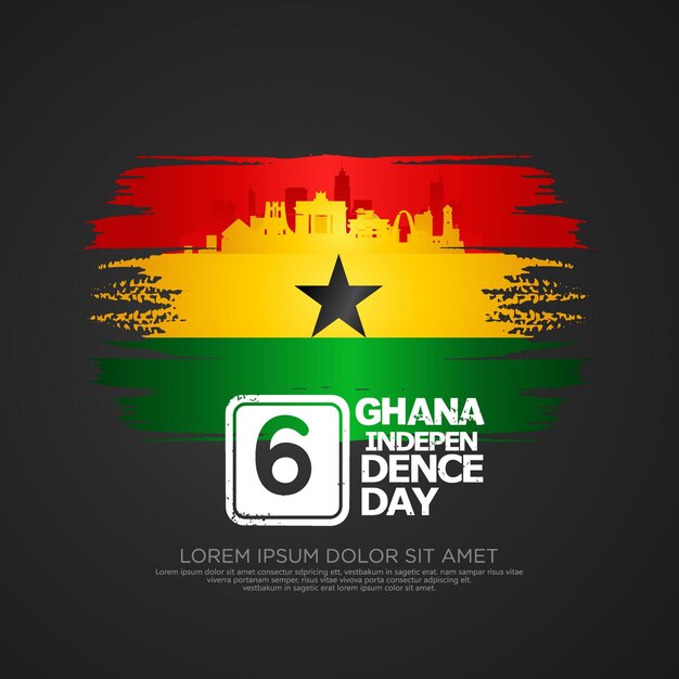 Vector ghana independence day greeting card template