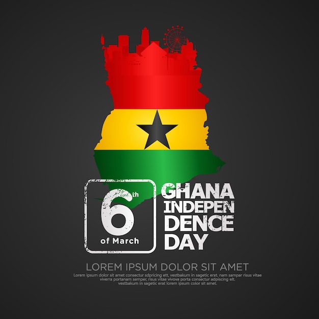 ghana independence day greeting card template