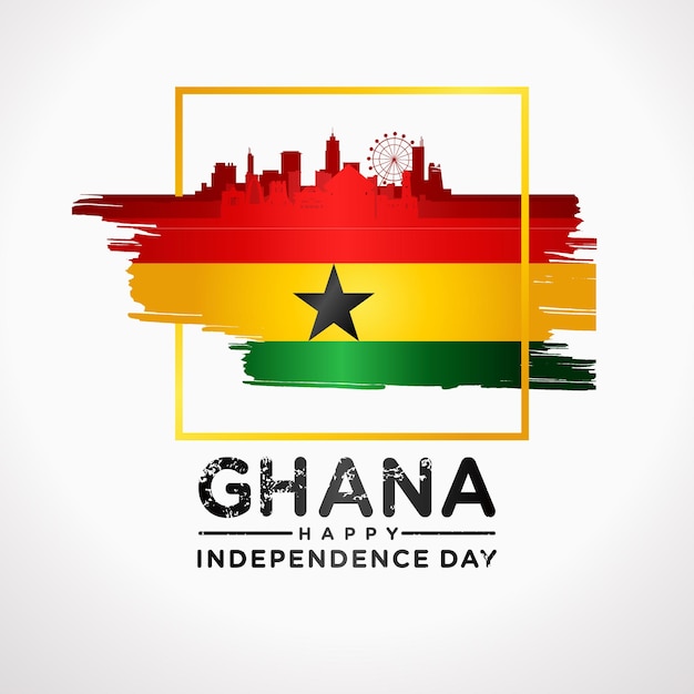 ghana independence day greeting card template