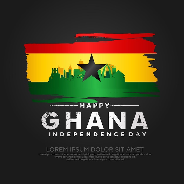 Vector ghana independence day greeting card template