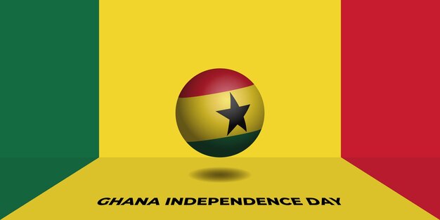 Ghana Independence day with Ghana round flag design template for Ghana Independence day