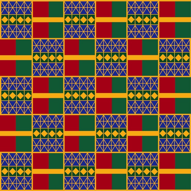 Vector ghana kente pattern fabric print