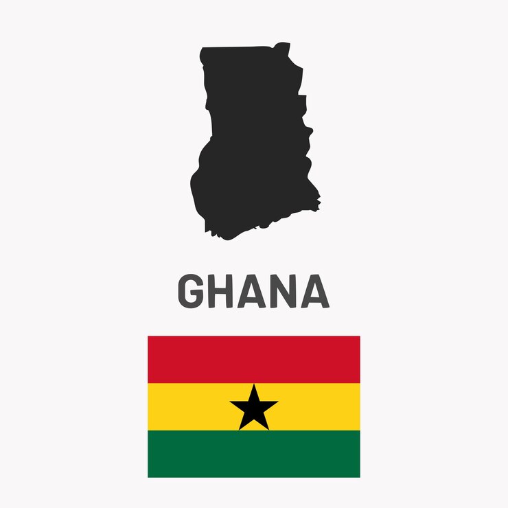 Ghana Map and Flag